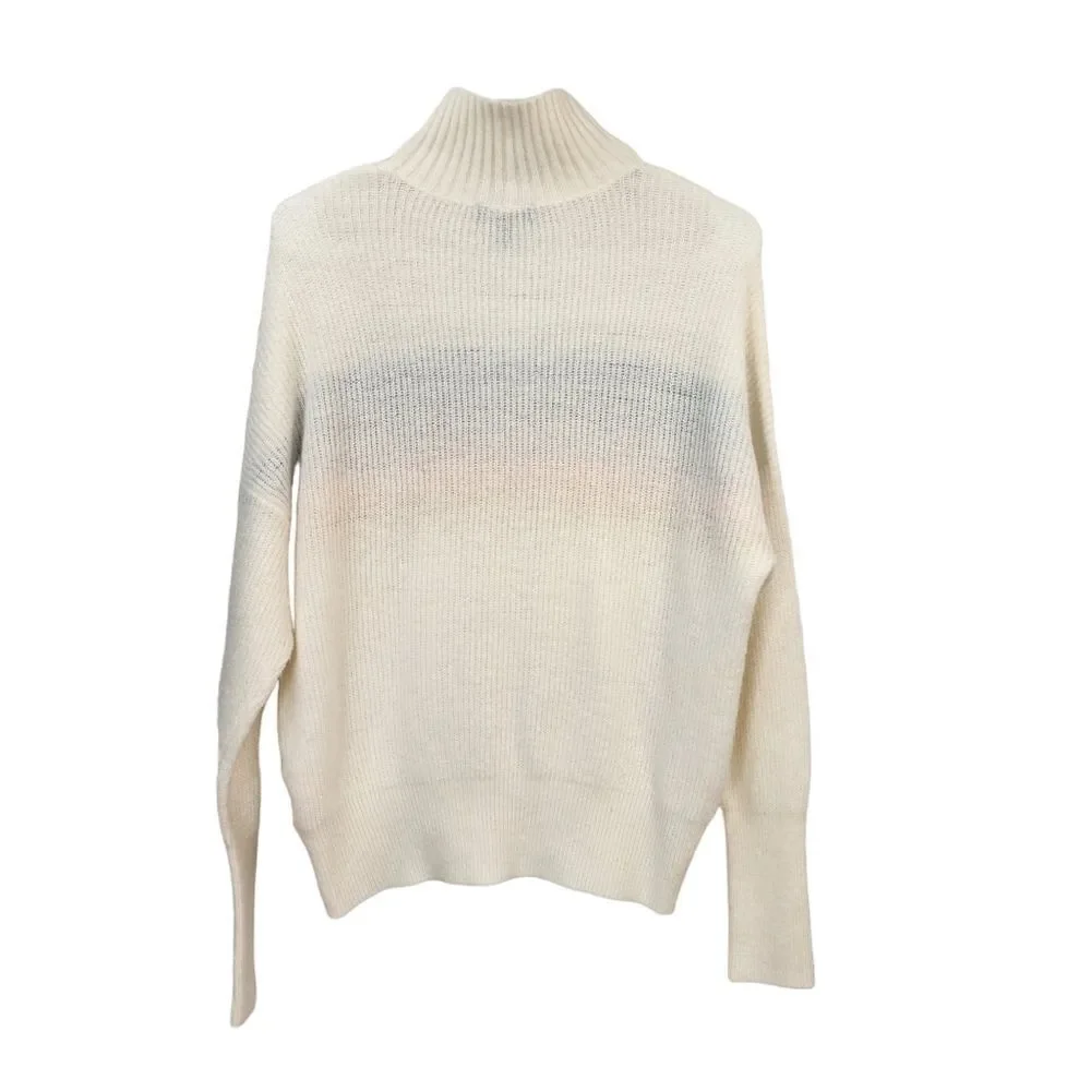 Express Women's Rib-Knit Mid Stripe Mock Neck Sweater - SP